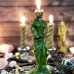 Зеленая восковая свеча Фортуна, большая